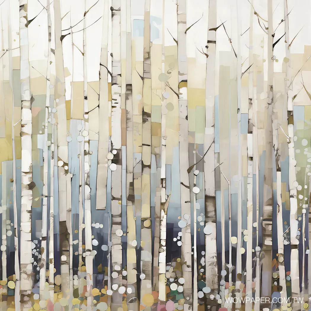 抽象派樺木林 壁紙