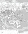 亞洲中心世界地圖 壁畫(灰)