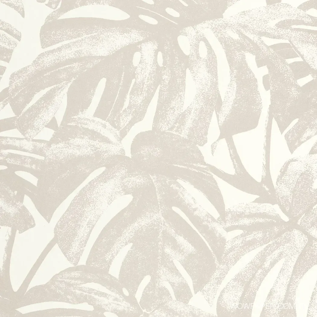 龜背竹葉 壁紙(米灰)