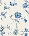 法式鄉村花藤 壁紙(藍)