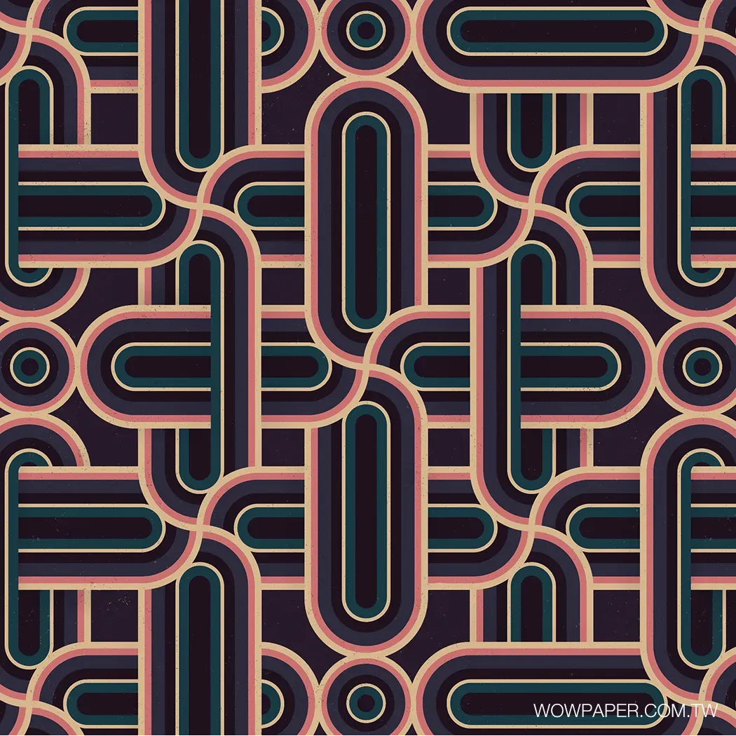 現代圖騰 壁畫(黑藍)