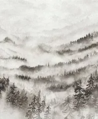 晨霧山林 壁紙(灰黑)
