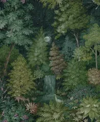 月夜森林 壁紙(青綠)