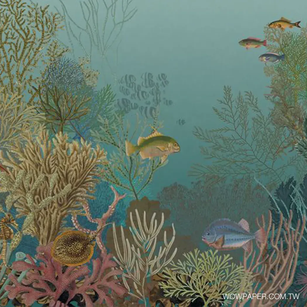 水下世界 壁畫(藍綠)