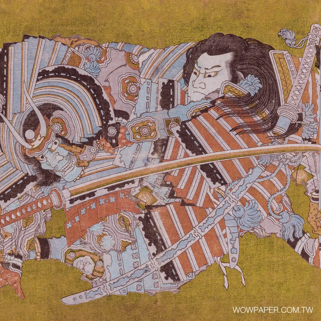 武士 壁紙(咖啡金)