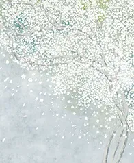 春日花雨 壁畫(藍灰)