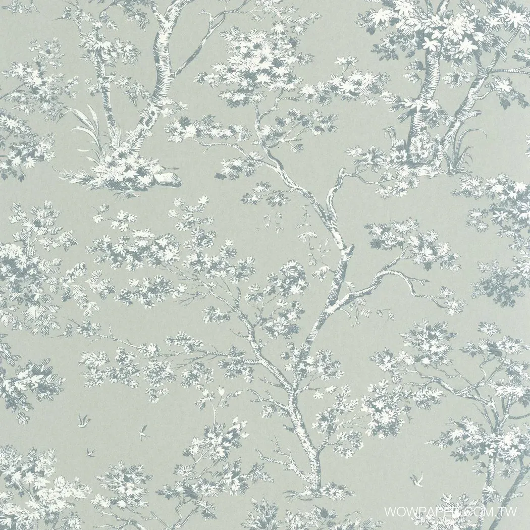 楓丹白露森林 壁紙(灰綠)