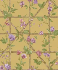 竹架攀藤花 壁紙(芥黃)