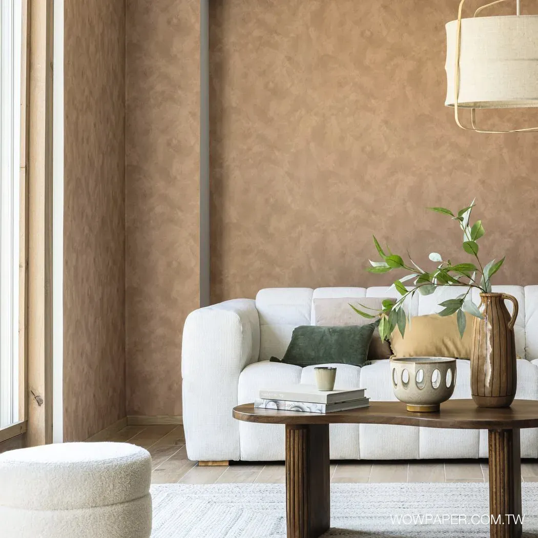 層次藝術泥灰牆 壁紙(奶咖)