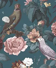 靜物花鳥 壁紙(藍)