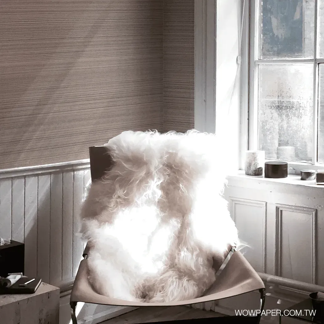 個性橫織布紋 壁紙(藕灰)