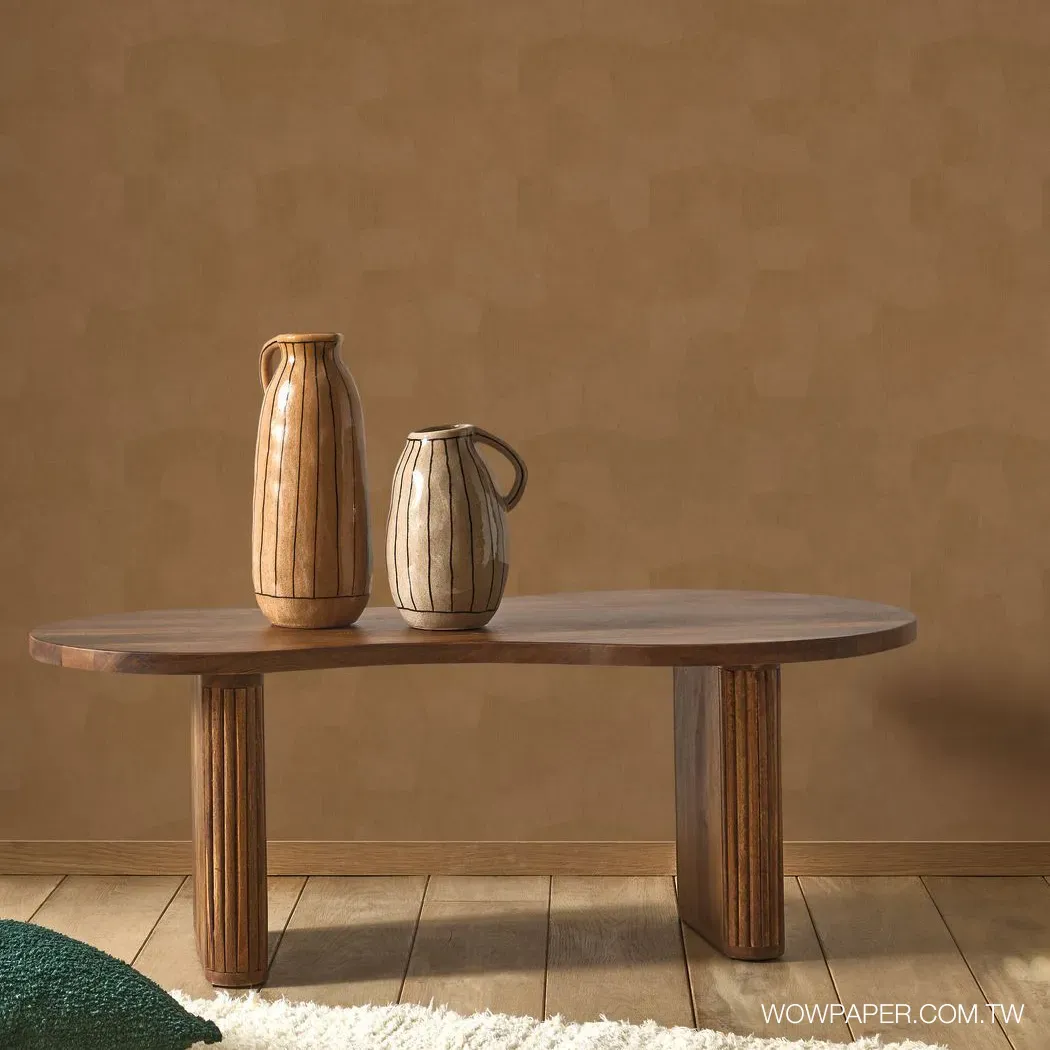 單色層次幾何 壁紙(咖)