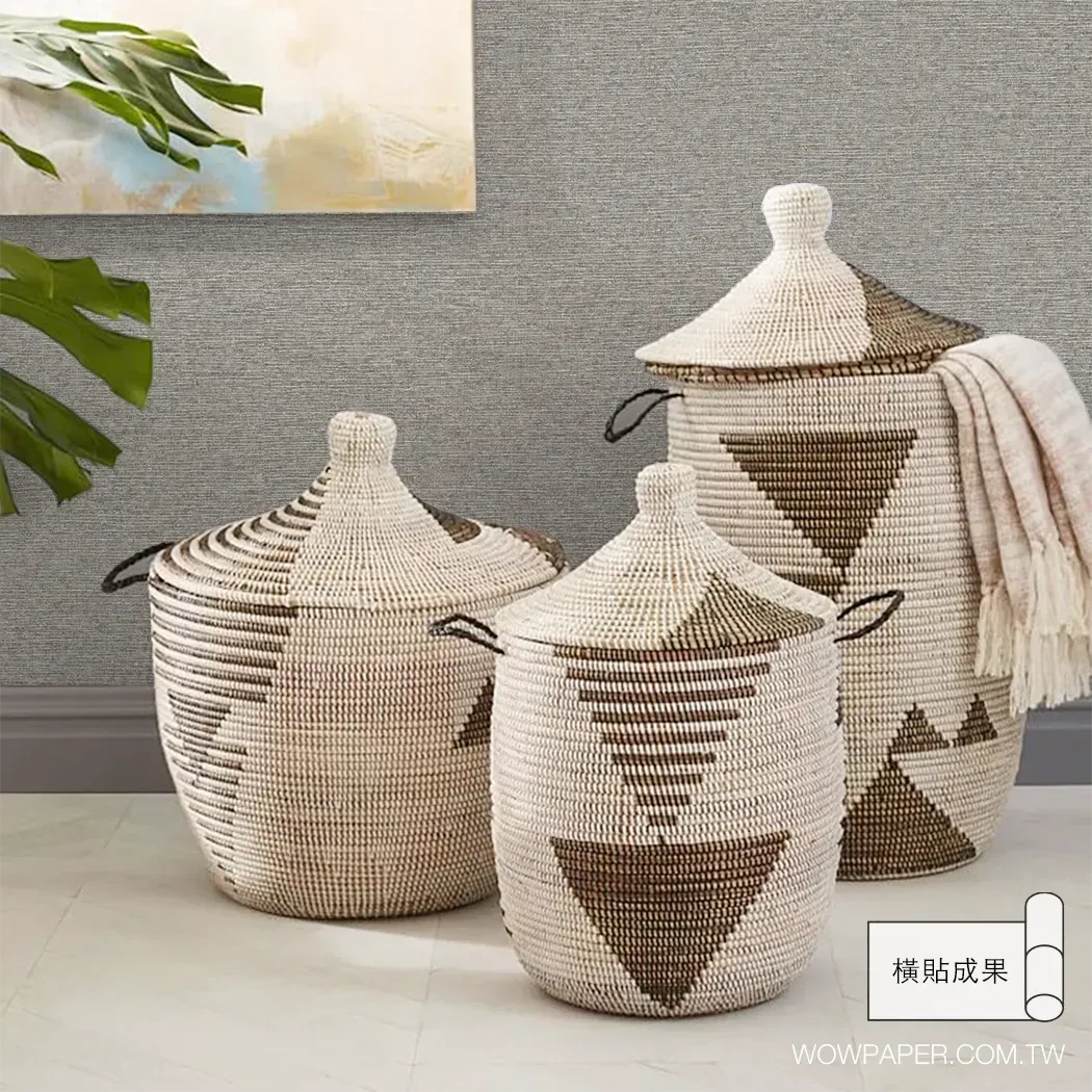 織物觸覺 壁紙(灰)