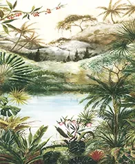 河畔風光 壁畫(綠)