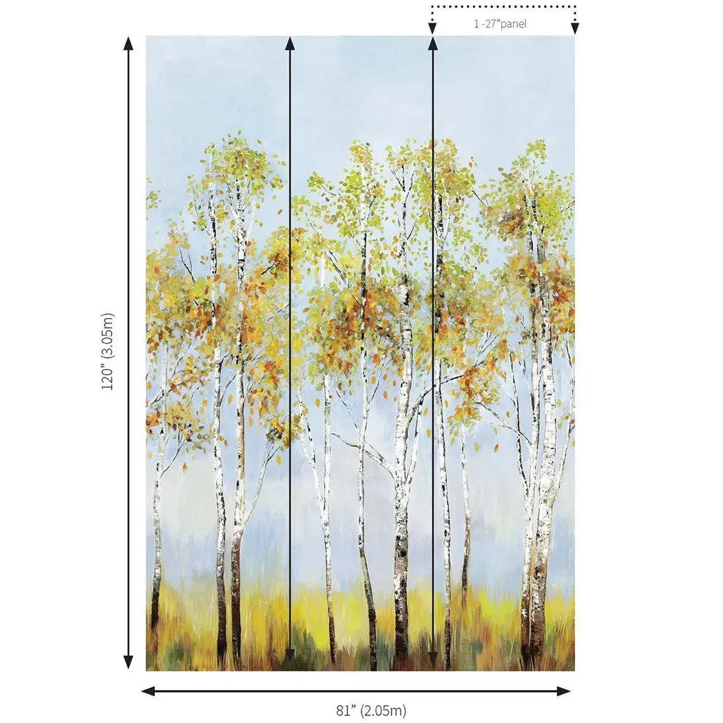白楊樹林 壁紙(天藍)尺寸圖