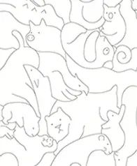 動物剪影 壁紙(米白)