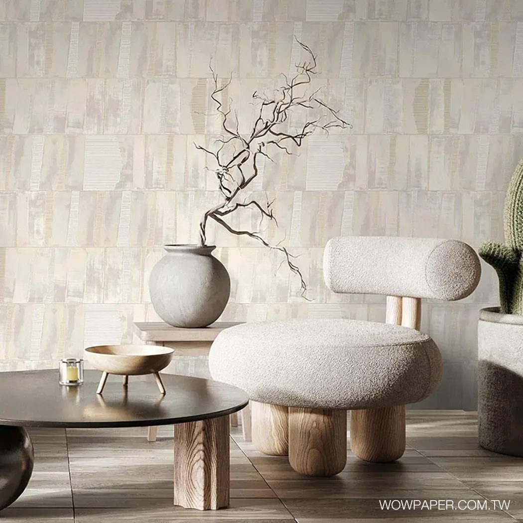 藍寶堅尼-斑駁拼縫工藝 壁紙(粉灰)