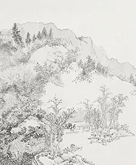 煙嵐 壁畫(墨灰)-平遠