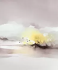 湖岸春色 壁畫(風鈴黄)