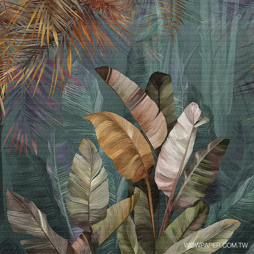 芭蕉葉林 壁紙(濃色) | 植物壁紙 | 渡假風格設計