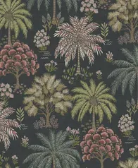 熱帶棕櫚林 壁紙(午夜藍)