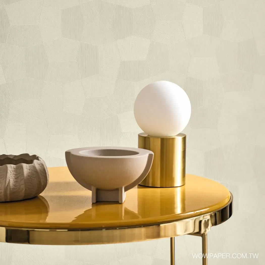 單色層次幾何 壁紙(奶灰)