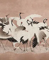 舞鶴 壁畫(粉棕)