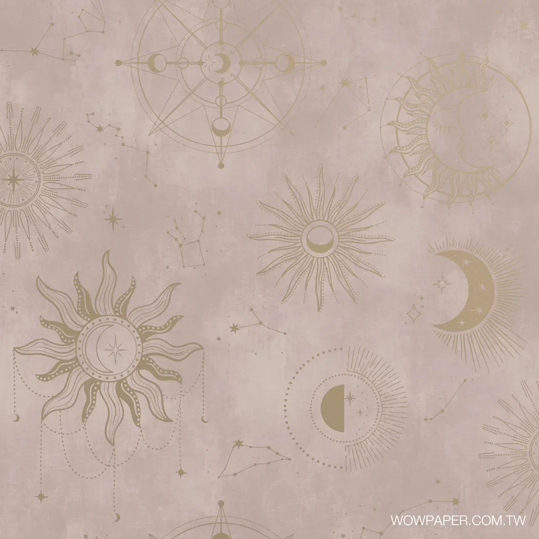 占星天體 壁紙(藕粉)| 進口壁紙| 適合公共空間設計