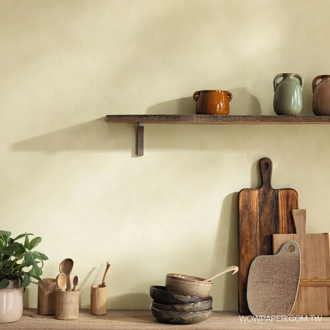 藝術泥灰牆 壁紙(奶綠)