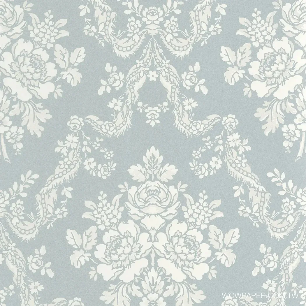 巴洛克花環 壁紙(藍)