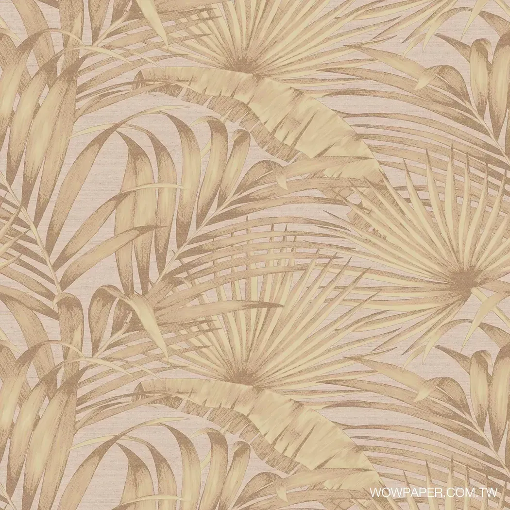 南洋葉語 壁紙(粉棕)|植物壁紙|適合民宿設計|進口壁紙