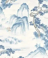 浮山 混紡人造絲壁布(藍)