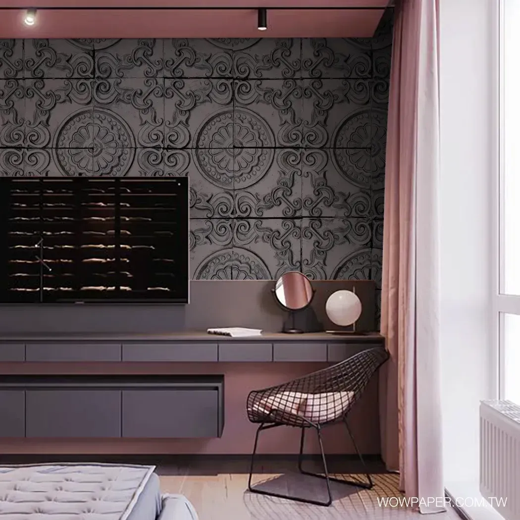 使用古石磚的個性臥室設計