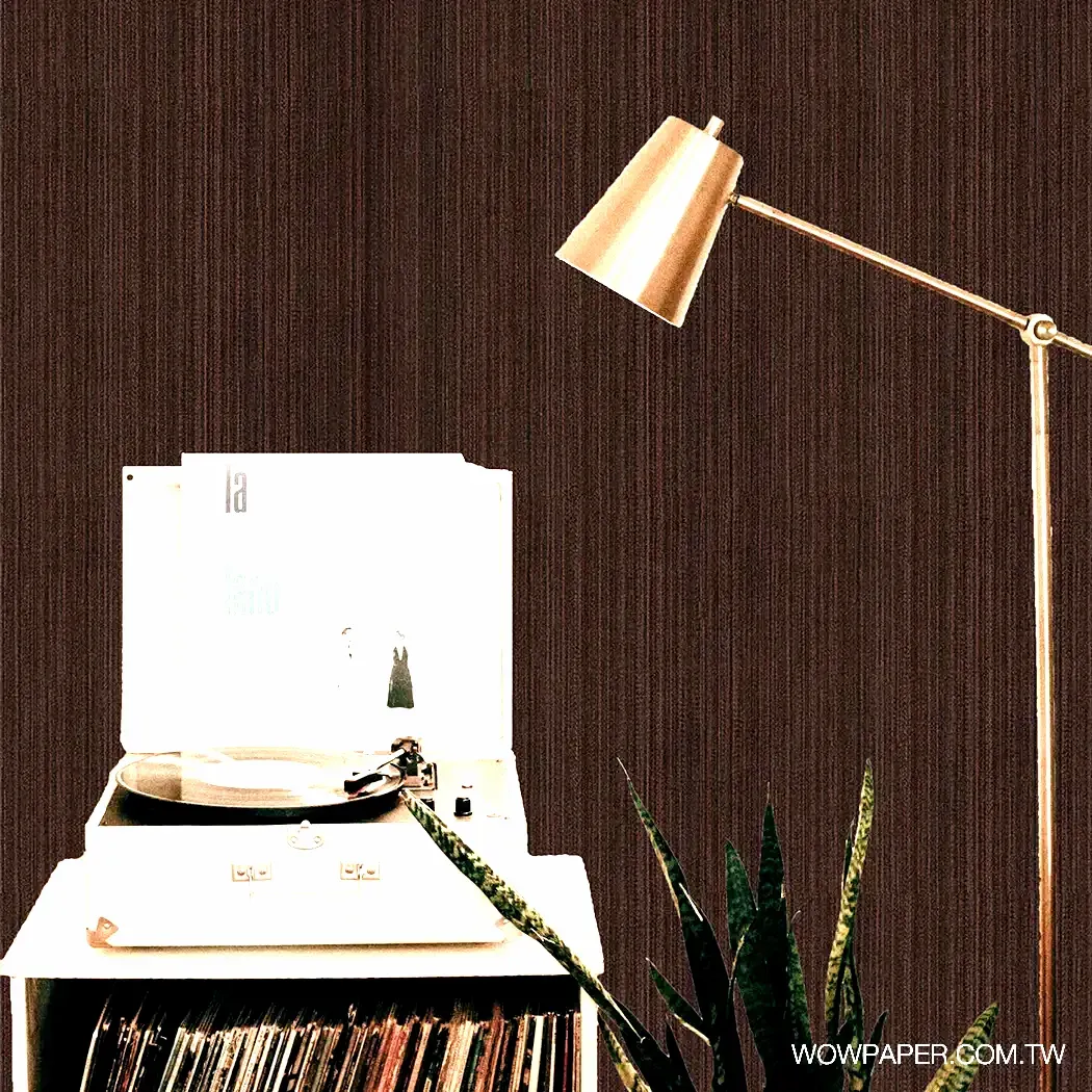 個性直織布紋 壁紙(深褐)