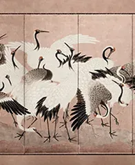 舞鶴 壁畫(粉棕屏)