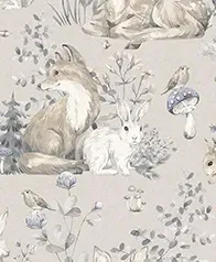 花叢小動物 壁紙(灰)