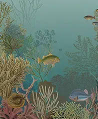 水下世界 壁畫(藍綠)