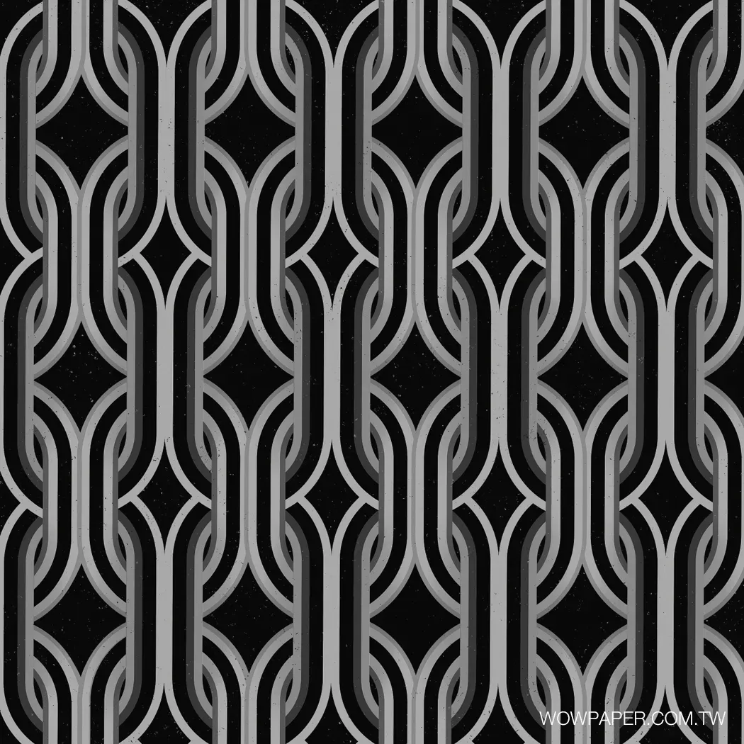 鎖鏈圖騰 壁畫(銀黑)