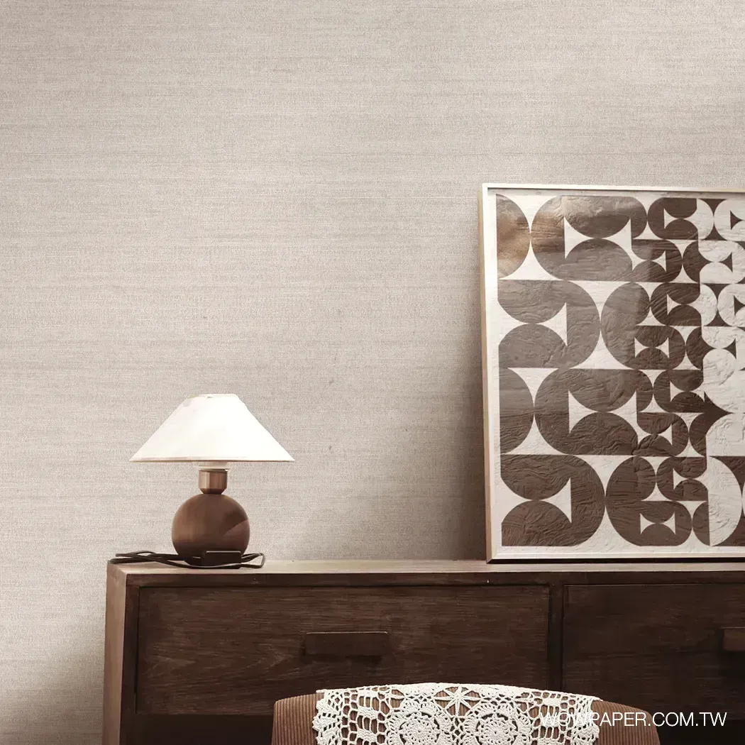 絲麻布紋 壁紙(淺沙)