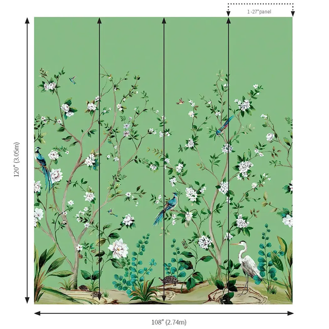 花園蒼鷺 壁紙(翠綠)尺寸圖