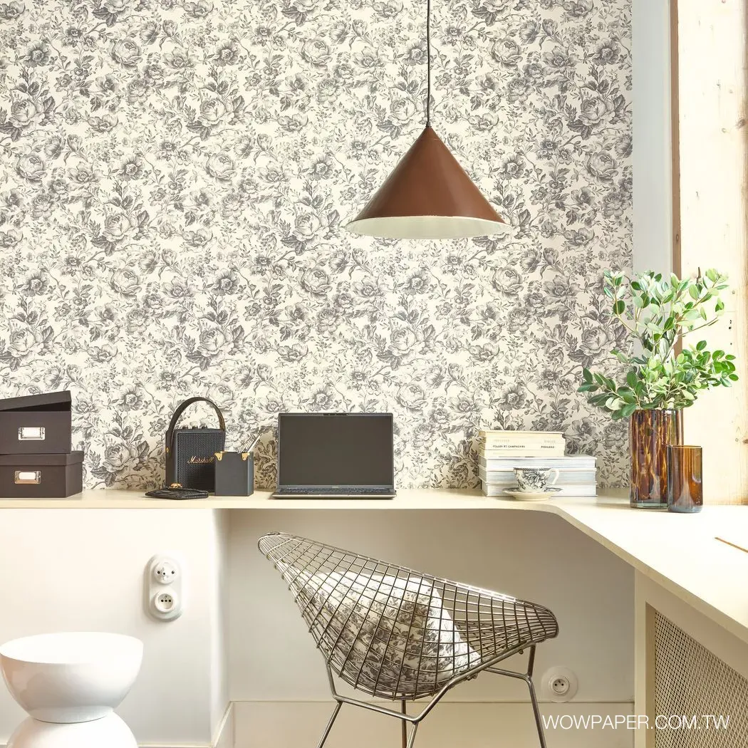 英式玫瑰 壁紙(灰黑)