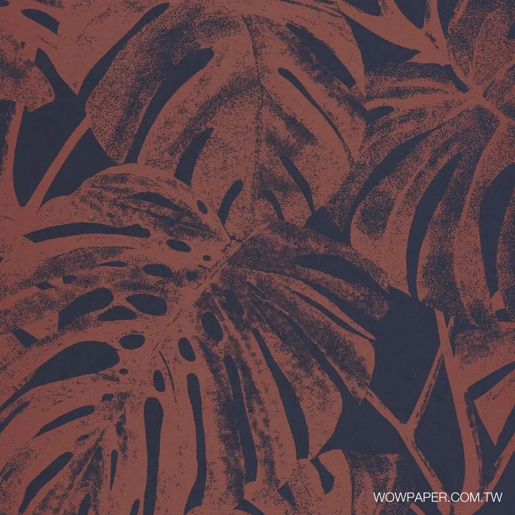 龜背竹葉 壁紙(紅銅)