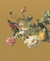 大幅藝術畫布花鳥 壁紙(暗黃)