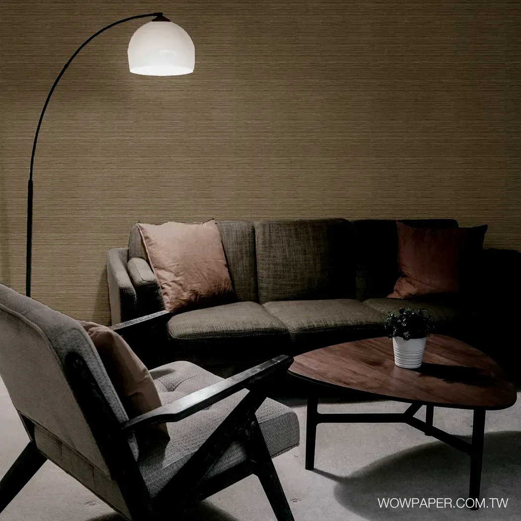 古著劍麻織紋 壁紙(棕金)