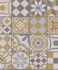 迷人花磚 壁紙(咖金)