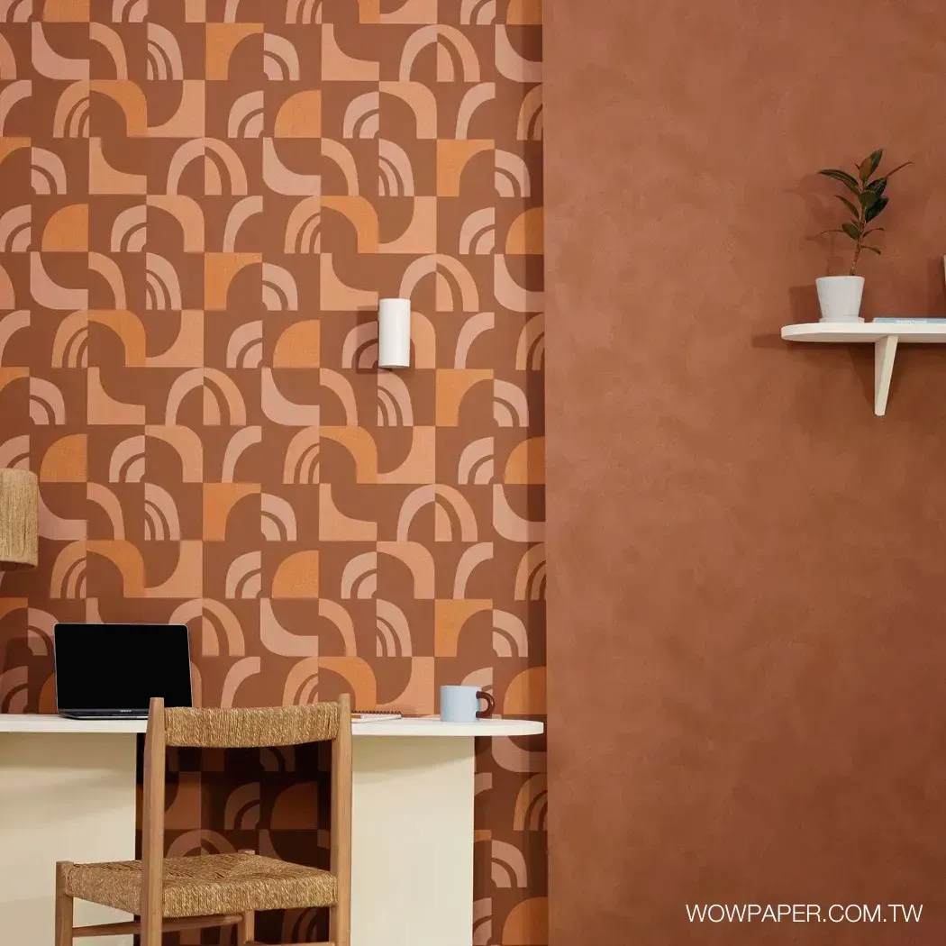 藝術泥灰牆 壁紙(磚紅)
