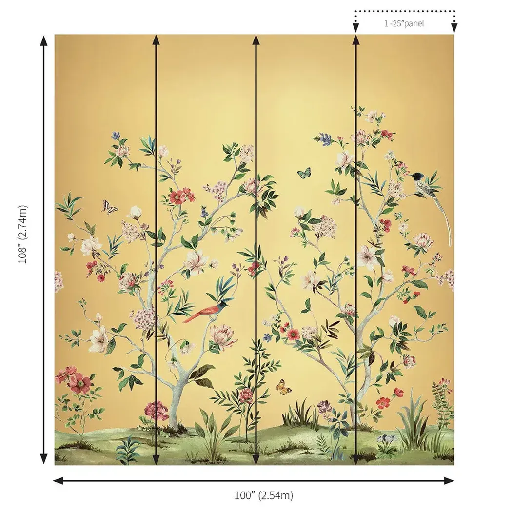 木蘭花林 壁紙(金壁)尺寸圖