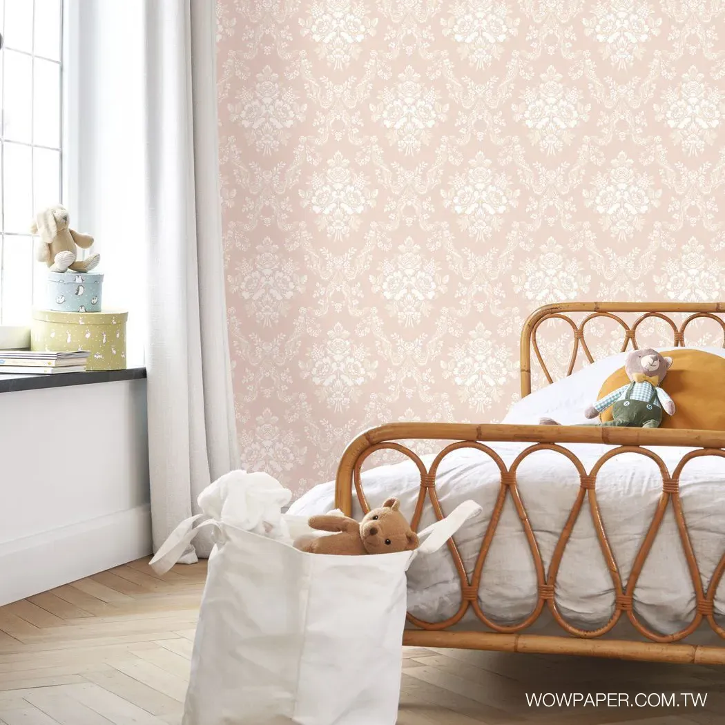 巴洛克花環 壁紙(粉)