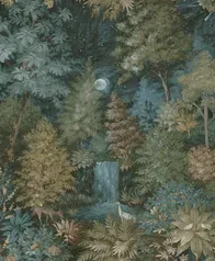 月夜森林 壁紙(藍綠)