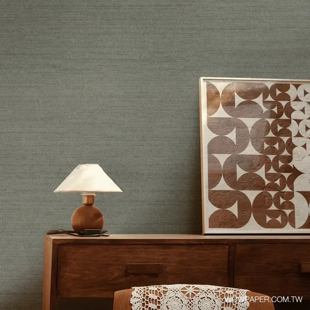 絲麻布紋 壁紙(綠)